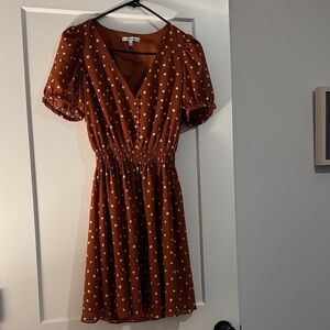 Madewell Polka Dot Rust Dress